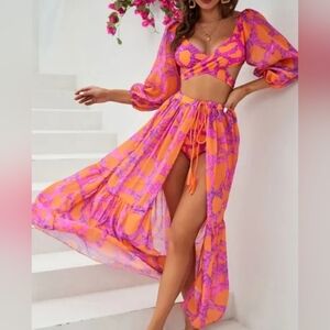 Orange/Pink 3 piece Swimset